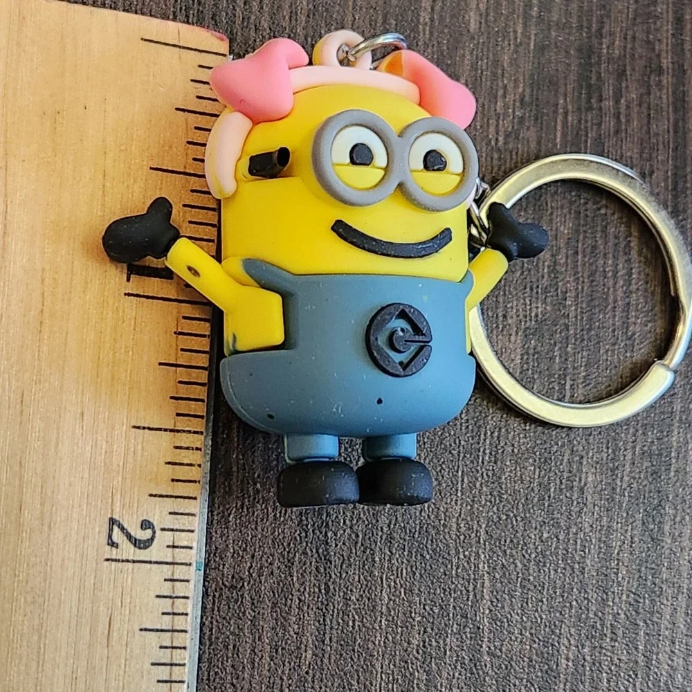 Despicable Me Minion Pig Headband Rubber Keychain 3D Figure Bag Charm Yellow